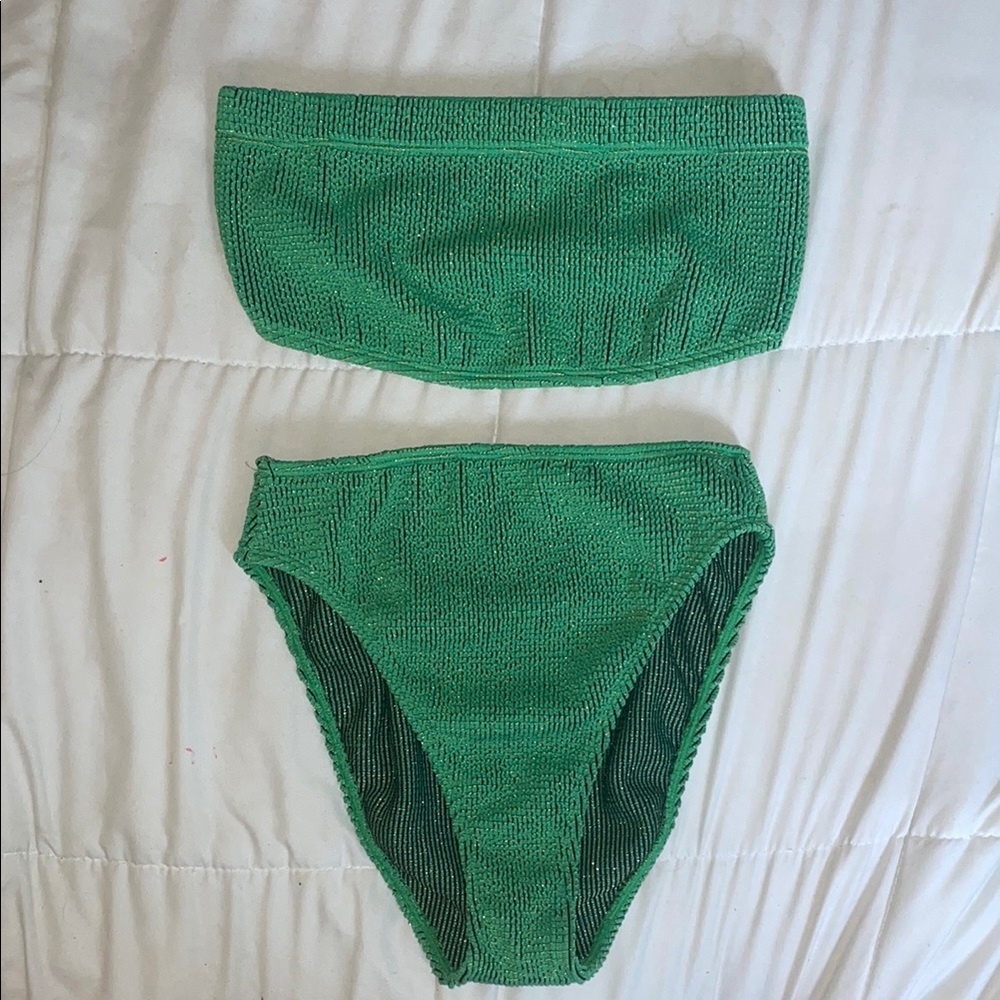 Good American Emerald Textured Bikini